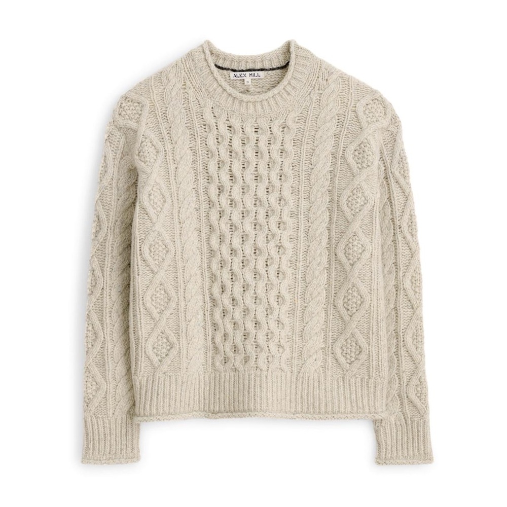 Alex Mill Cream Cable Knit Sweater